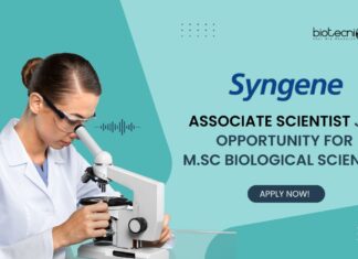 Syngene M.Sc Biological Science Job as an Associate Scientist!