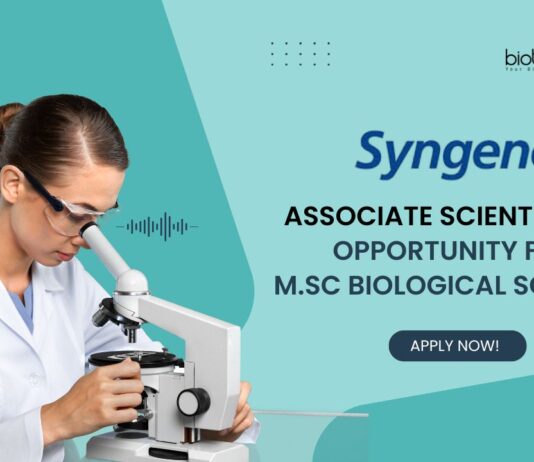 Syngene M.Sc Biological Science Job as an Associate Scientist!