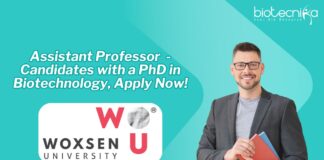 Assistant Professor - Candidates with a PhD in Biotechnology, Apply Now!