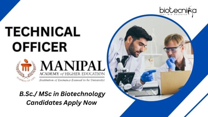 Technical Officer Job at KMC Mangalore, MAHE – B.Sc./ MSc in Biotechnology Candidates Apply Now 
