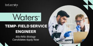 Waters Corporation Jobs as Temp Field Service Engineer l BSc/MSc Biology Candidates Apply Now