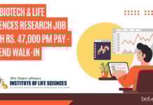 ILS Biotech & Life Sciences Research Job With Rs. 47,000 pm Pay - Attend Walk-In