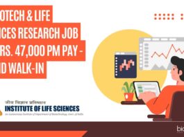 ILS Biotech & Life Sciences Research Job With Rs. 47,000 pm Pay - Attend Walk-In