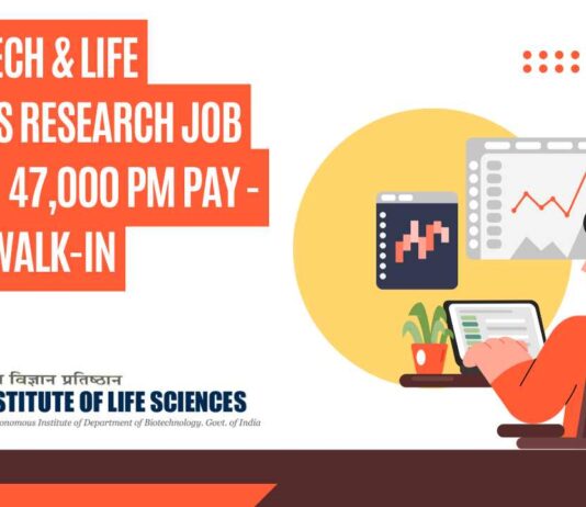ILS Biotech & Life Sciences Research Job With Rs. 47,000 pm Pay - Attend Walk-In