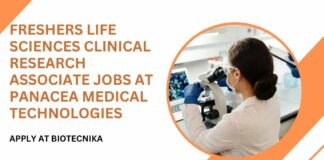 Freshers Life Sciences CRA Jobs at Panacea Medical Technologies
