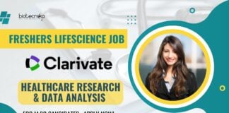 Freshers Lifescience Job at Clarivate in Healthcare Research!