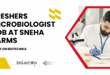 Freshers Microbiologist Job at Sneha Farms