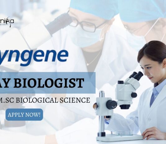 Assay Biologist Job at Syngene for PhD/M.Sc Biological science!