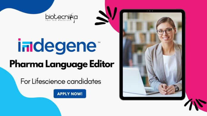 Indegene Pharma Language Editor Job for B.Sc/M.Sc Lifescience!