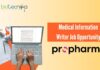 Medical Information Writer Job Opportunity