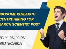 Ribosome Research Centre Hiring
