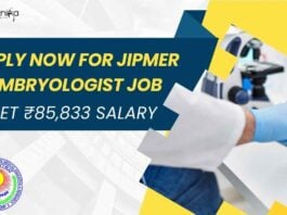 JIPMER Embryologist Job 2025