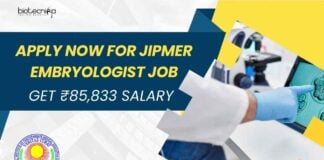 JIPMER Embryologist Job 2025