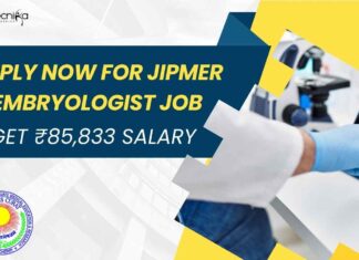 JIPMER Embryologist Job 2025