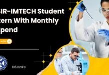 CSIR-IMTECH Student Intern With Monthly Stipend