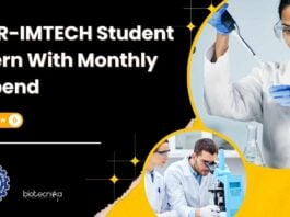 CSIR-IMTECH Student Intern With Monthly Stipend
