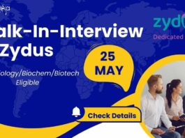 Walk-In-Interview at Zydus Life Sciences