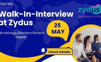 Walk-In-Interview at Zydus Life Sciences