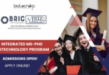 BRIC-NIBMG Integrated MS-PhD Biotechnology Program Admissions 2025