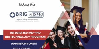 BRIC-NIBMG Integrated MS-PhD Biotechnology Program Admissions 2025