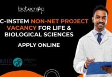 inStem Non-NET Project Vacancy