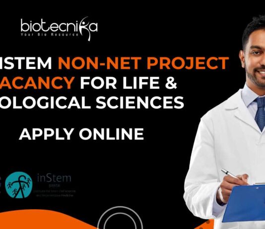 inStem Non-NET Project Vacancy