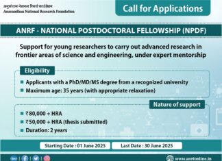 ANRF-National Post Doctoral Fellowship 2025 Scheme Open For Applications