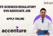  Accenture Life Sciences Regulatory Svs Associate Job