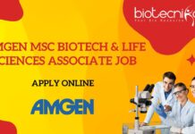 Amgen MSc Biotech Job Life Sciences