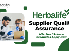 Supplier Quality Assurance Job at Herbalife – MSc Food Science Graduates Apply Now
