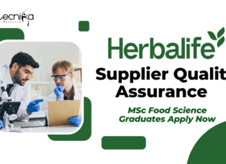 Supplier Quality Assurance Job at Herbalife – MSc Food Science Graduates Apply Now