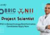 BRIC-NII Project Scientist Job - PhD in BiotechnologyBioinformatics Candidates Apply Now