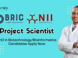 BRIC-NII Project Scientist Job - PhD in BiotechnologyBioinformatics Candidates Apply Now
