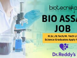 Bio Assay Job at Dr. Reddy’s – Apply Now in Visakhapatnam