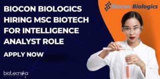 Biocon Biologics Hiring MSc Biotech