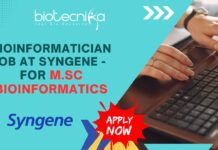 MSc bioinformatics jobs Bangalore - Bioinformatics job at Syngene