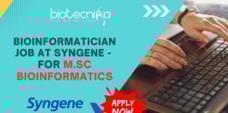 MSc bioinformatics jobs Bangalore - Bioinformatics job at Syngene