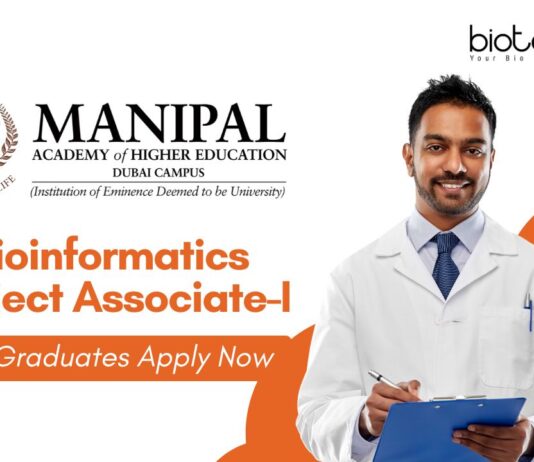 Bioinformatics Project Associate-I Role at MAHE | MSc Graduates Apply Now