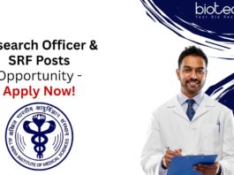 Research Officer & SRF Posts Opportunity - Apply Now!