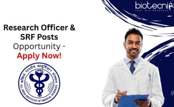 Research Officer & SRF Posts Opportunity - Apply Now!