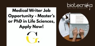 Medical Writer Job Opportunity - Master’s or PhD in Life Sciences, Apply Now!