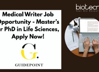 Medical Writer Job Opportunity - Master’s or PhD in Life Sciences, Apply Now!