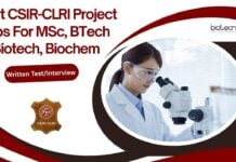CLRI Biotech Project Jobs