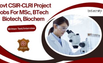 CLRI Biotech Project Jobs