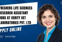 Freshers Life Sciences Research Assistant Jobs