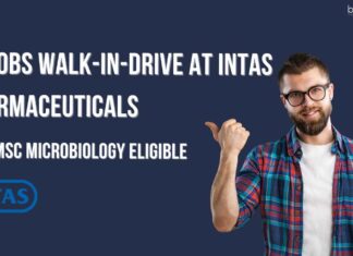 QC Jobs Walk-In-Drive at Intas Pharmaceuticals