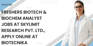 Freshers Biotech & Biochem Analyst Jobs