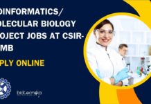 Bioinformatics/Molecular Biology Project Jobs at CSIR-CCMB