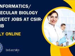 Bioinformatics/Molecular Biology Project Jobs at CSIR-CCMB