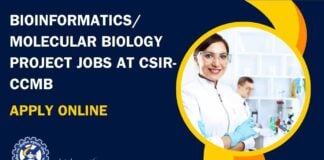 Bioinformatics/Molecular Biology Project Jobs at CSIR-CCMB